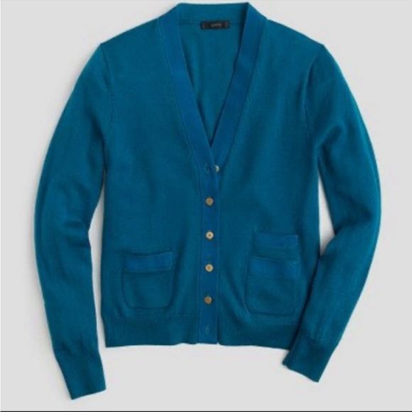 J. Crew Sweaters - J. Crew Harlow Merino Wool Cardigan Teal Small